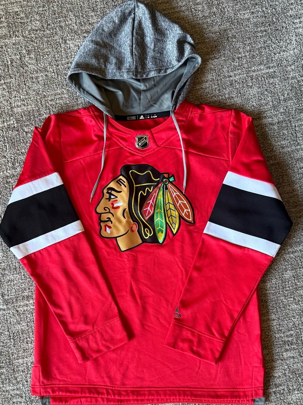 Chicago Blackhawks Red NHL Hooded Pullover Jersey Adidas